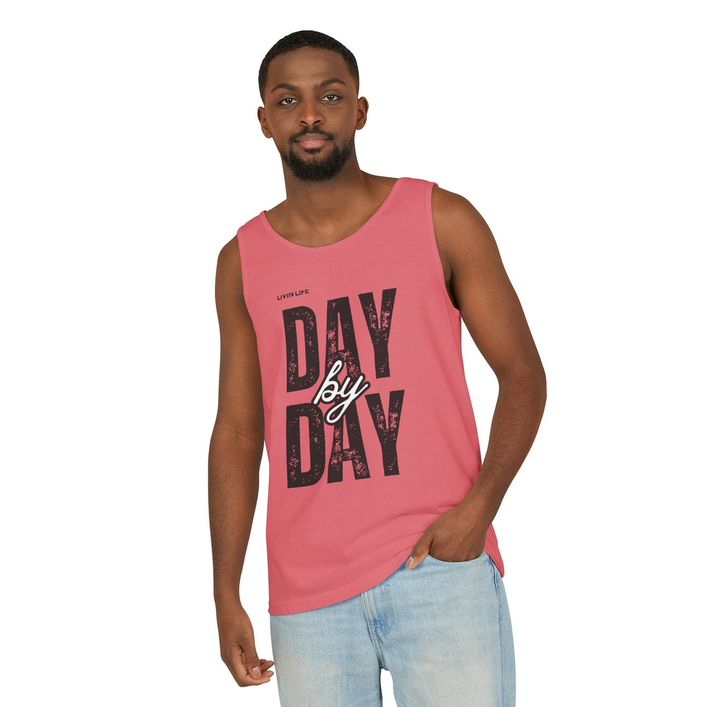 Livin Life Day by Day Unisex Jersey Short Sleeve Tank