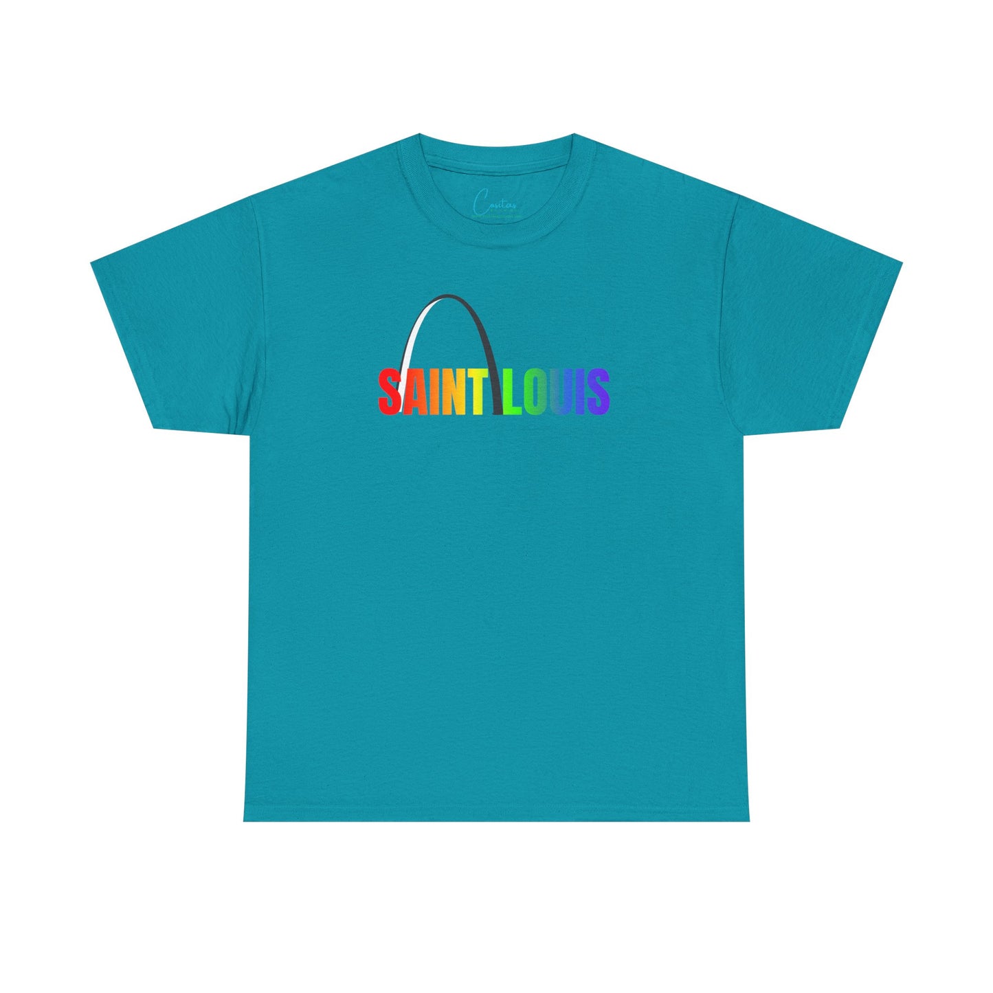 Saint Louis Arch Saint Louis Pride Rainbow Unisex Heavy Cotton Tee