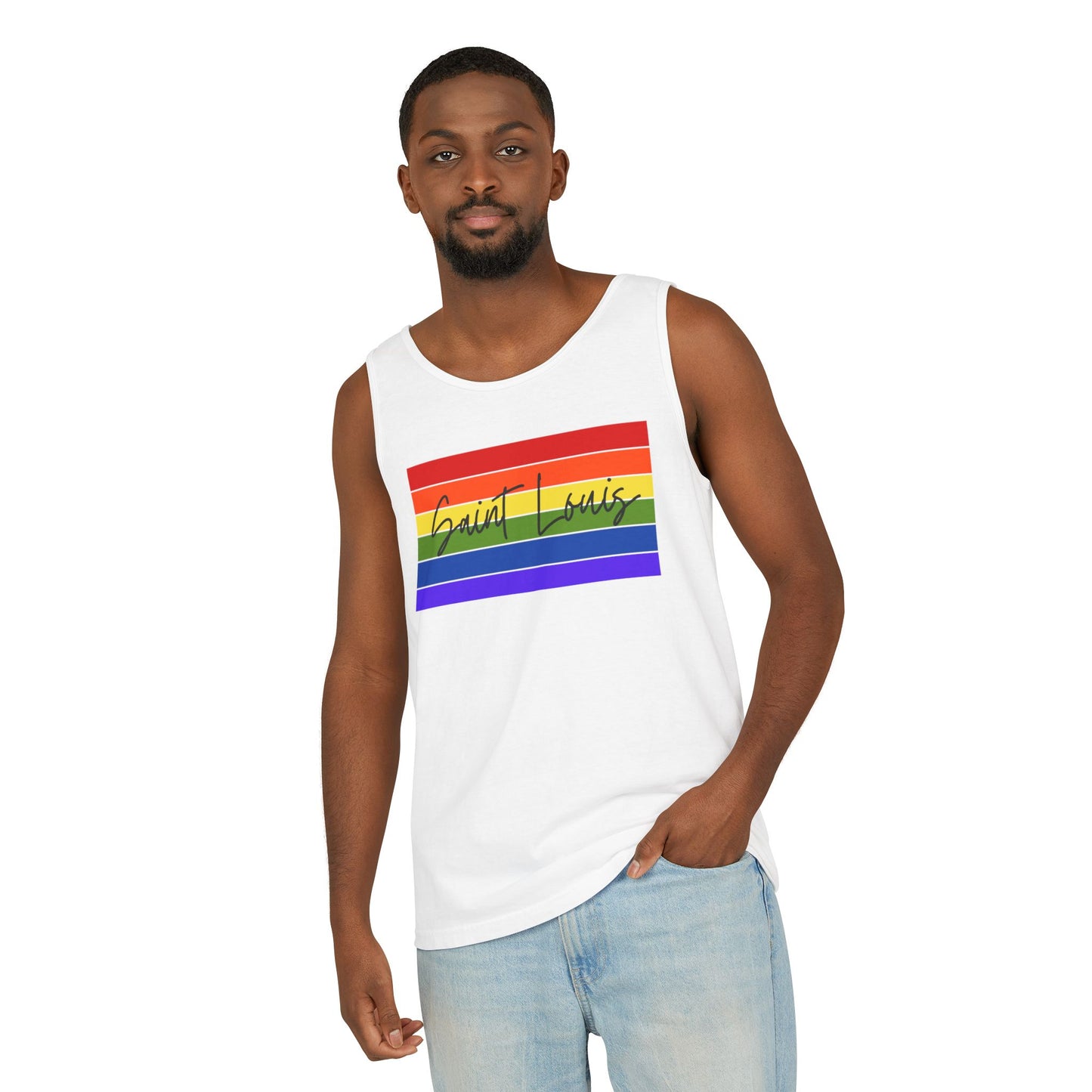 Rainbow Panel Saint Louis Single Jersey Men's Tank