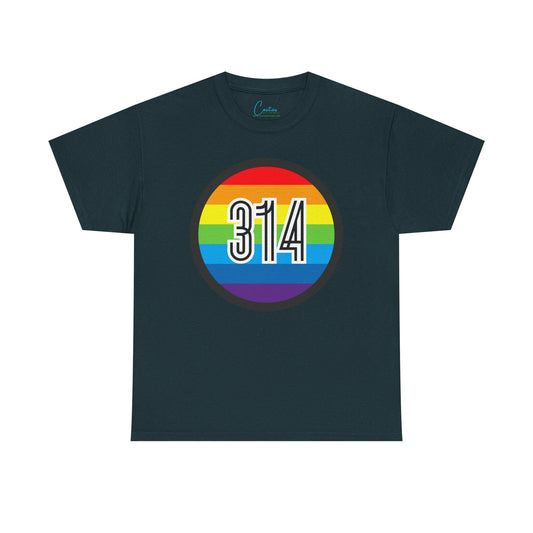 314 STL Saint Louis Pride Rainbow Unisex Heavy Cotton Tee