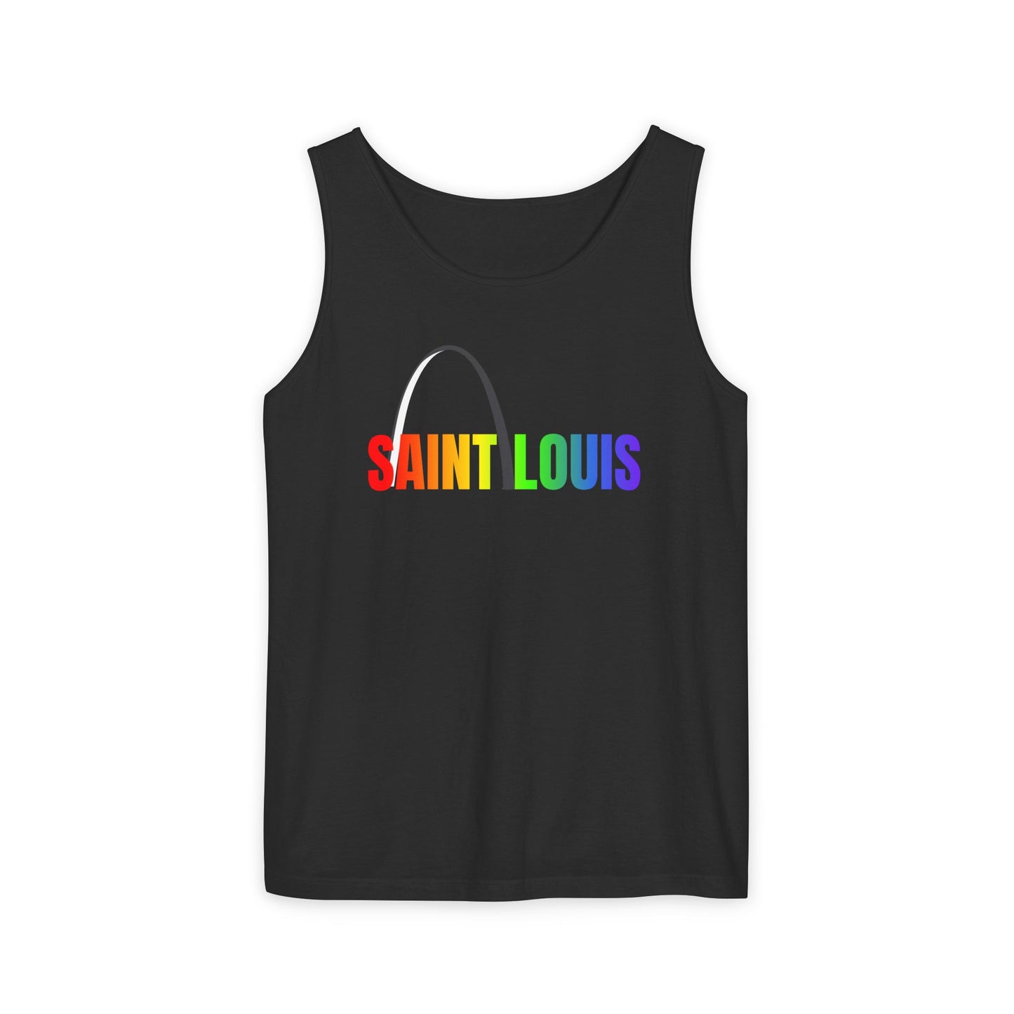 Saint Louis Arch Rainbow Single Jersey Men's Tank