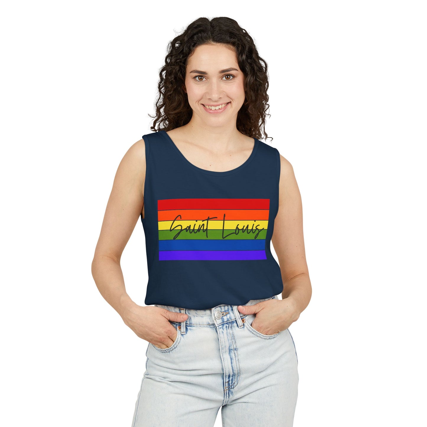 Rainbow Panel Saint Louis Single Jersey Men's Tank