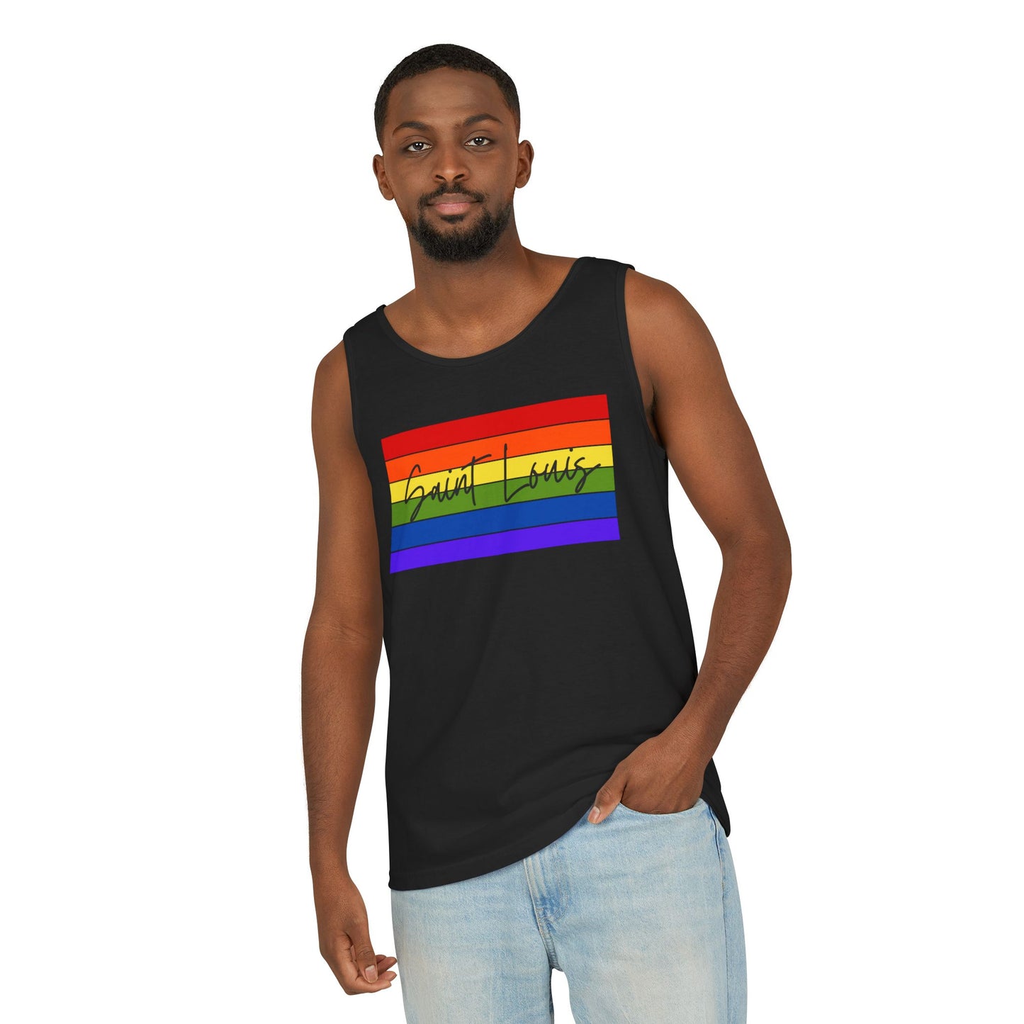 Rainbow Panel Saint Louis Single Jersey Men's Tank