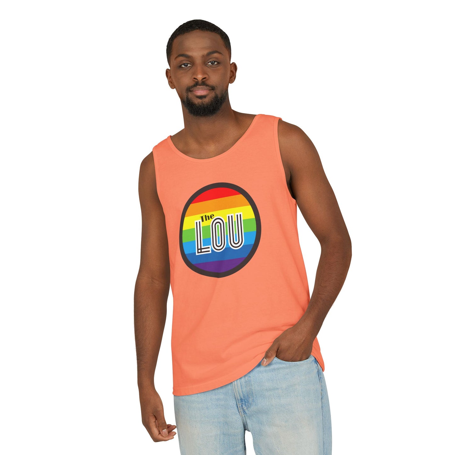 The Lou Rainbow Single Jersey Men's Tank