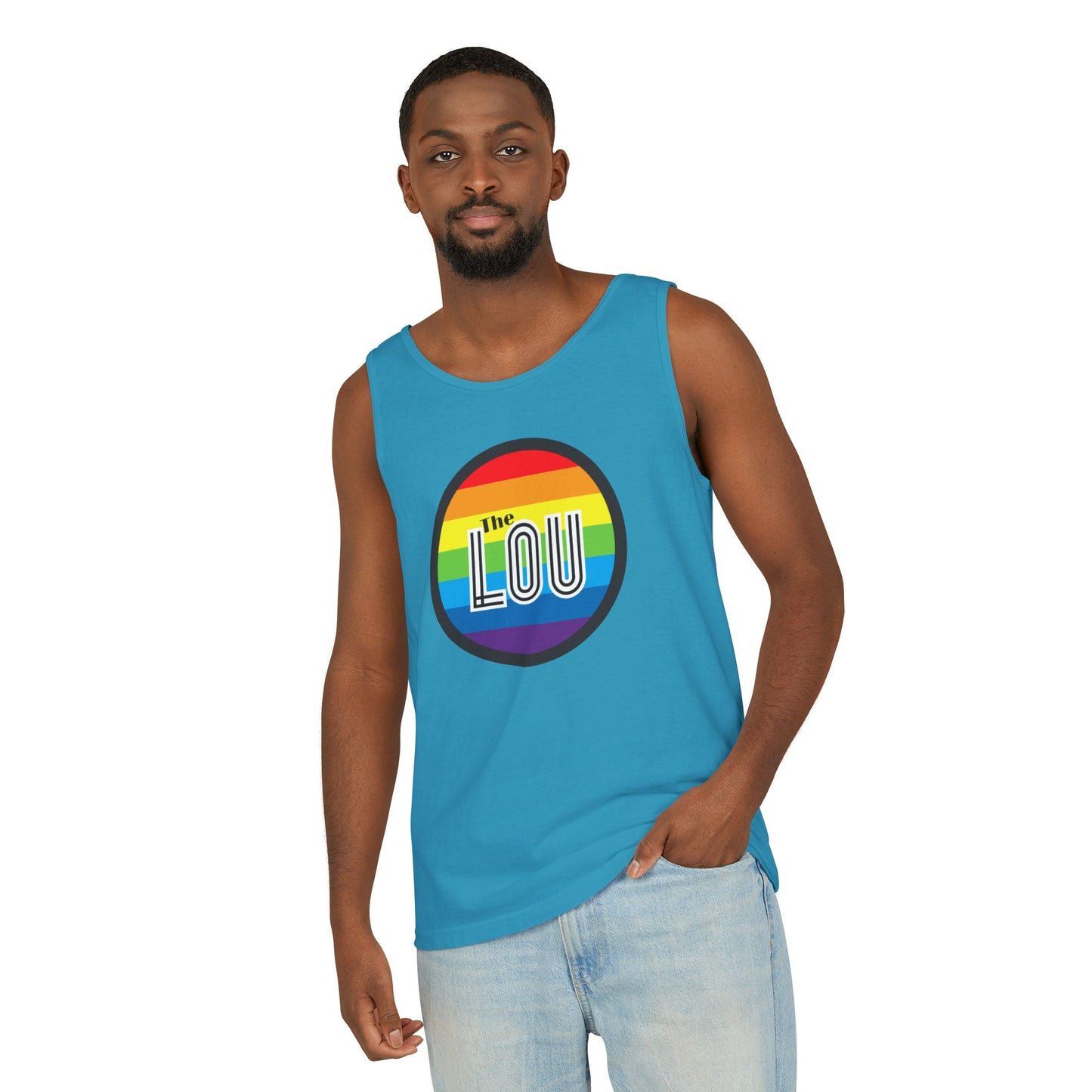 The Lou Rainbow Single Jersey Men's Tank