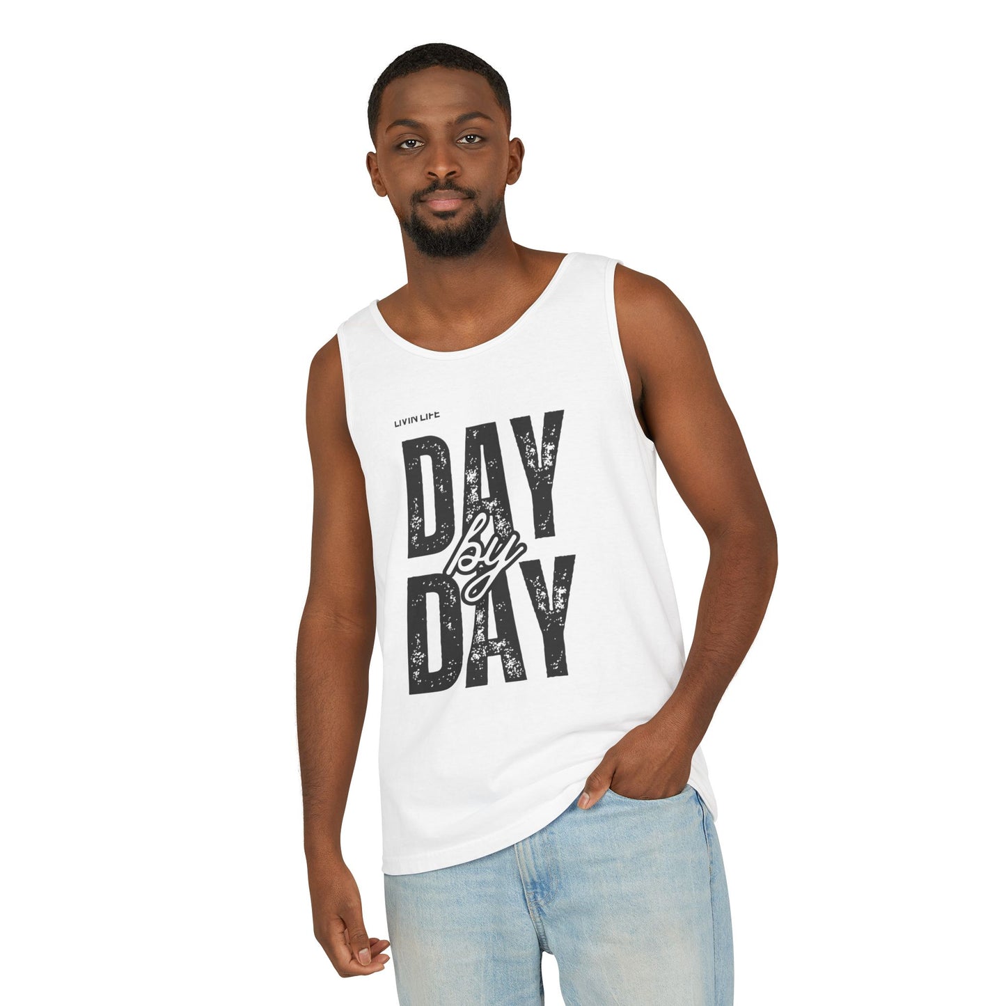 Livin Life Day by Day Unisex Jersey Short Sleeve Tank