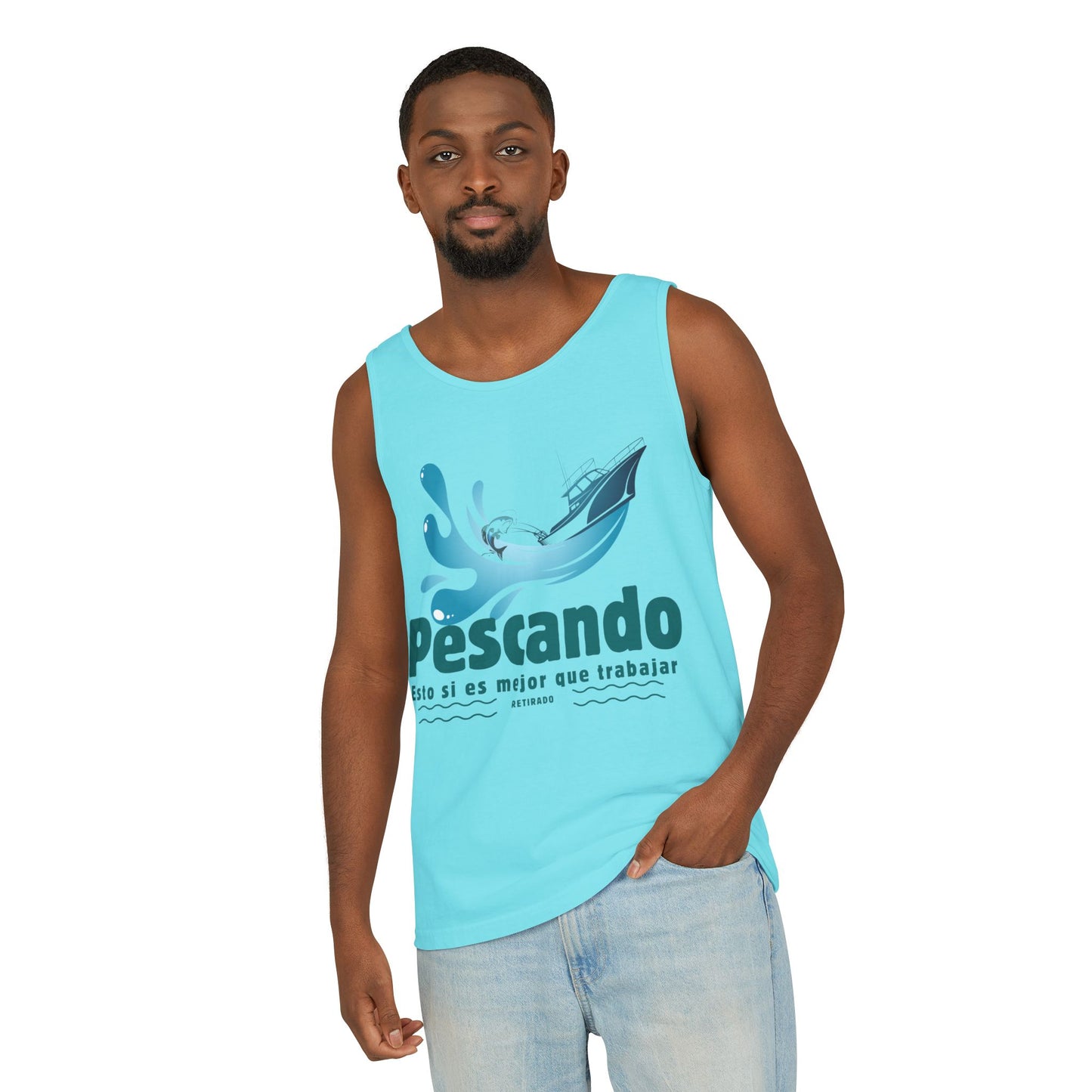 Pescando: Mejor que trabajar Single Jersey Men's Tank