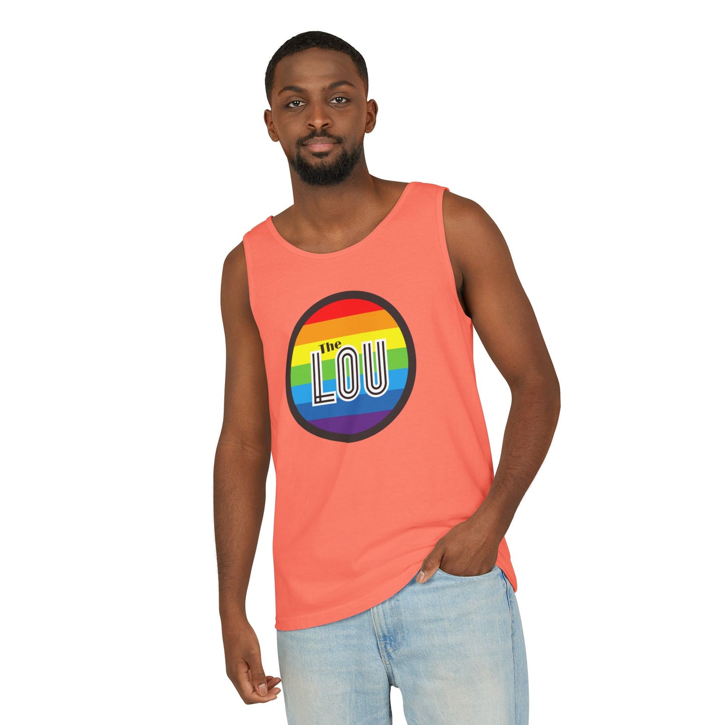 The Lou Rainbow Single Jersey Men's Tank