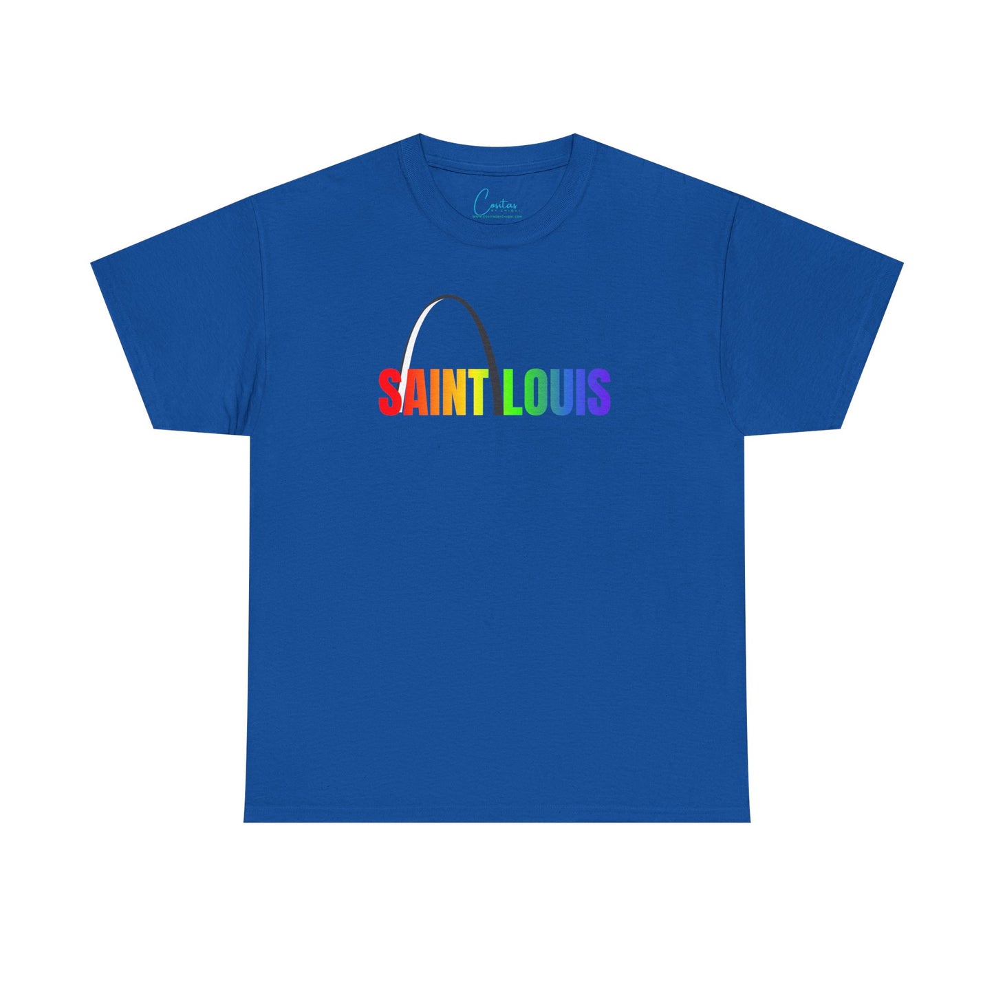 Saint Louis Arch Saint Louis Pride Rainbow Unisex Heavy Cotton Tee