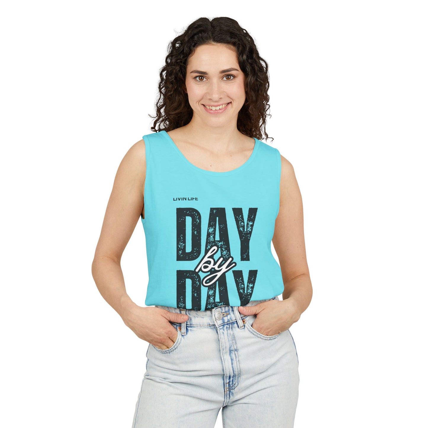 Livin Life Day by Day Unisex Jersey Short Sleeve Tank