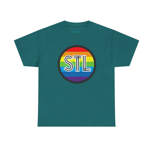 The Lou STL Saint Louis Pride Rainbow Unisex Heavy Cotton Tee