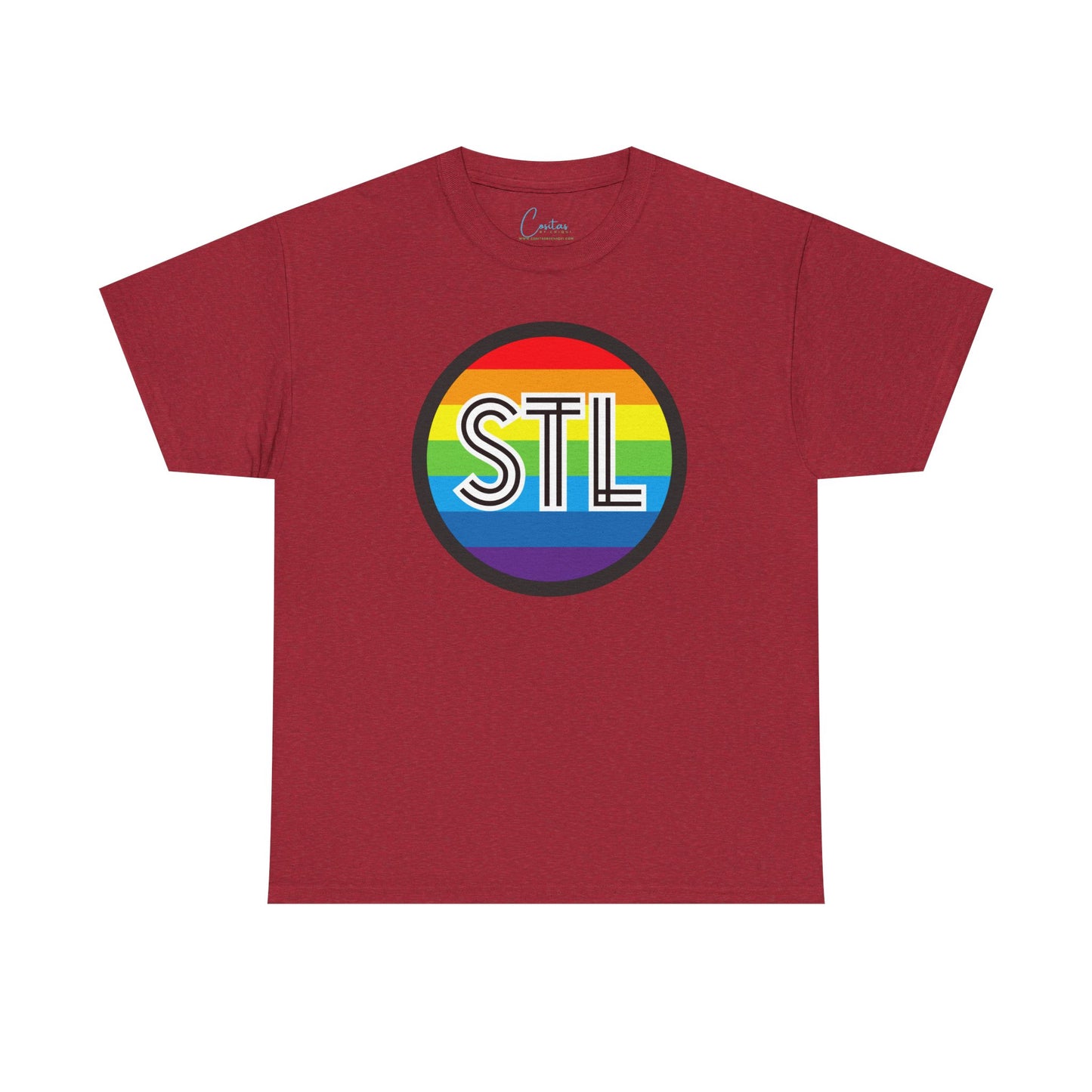 The Lou STL Saint Louis Pride Rainbow Unisex Heavy Cotton Tee