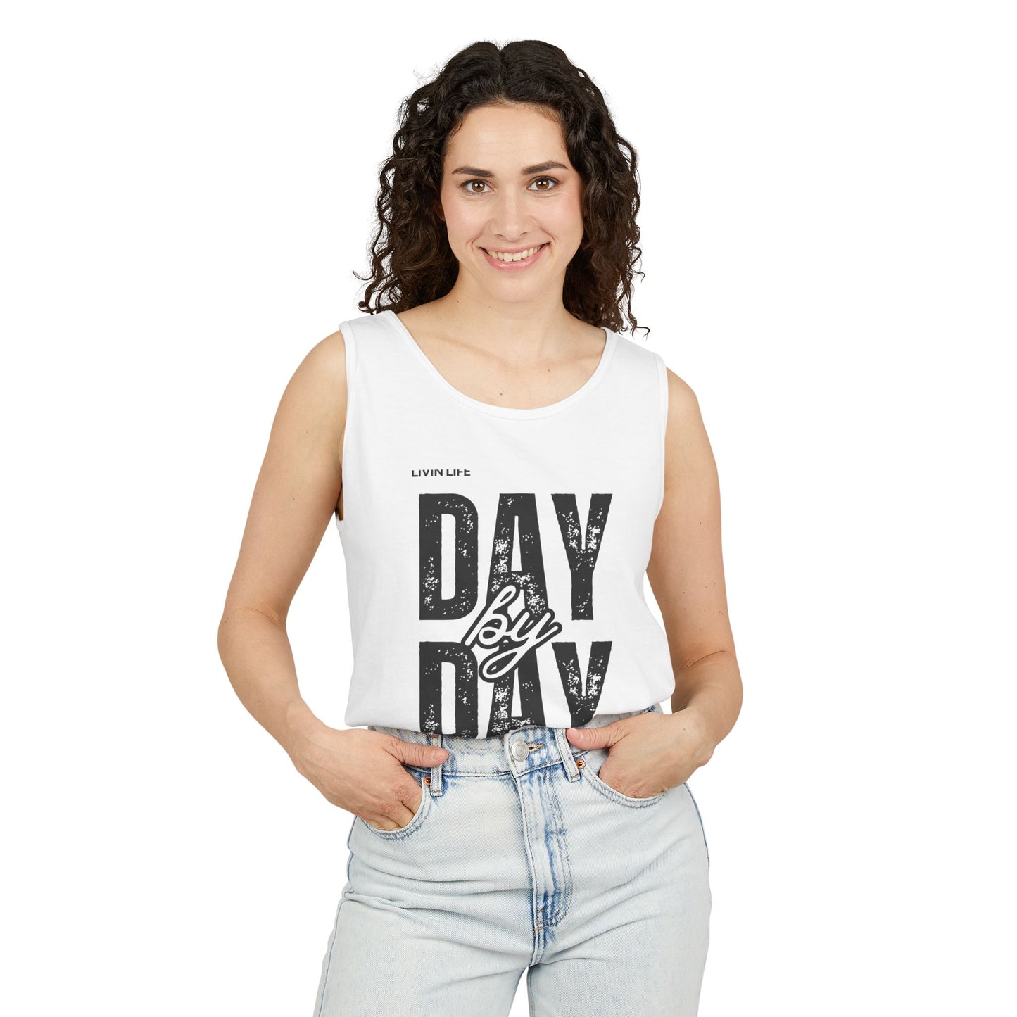 Livin Life Day by Day Unisex Jersey Short Sleeve Tank