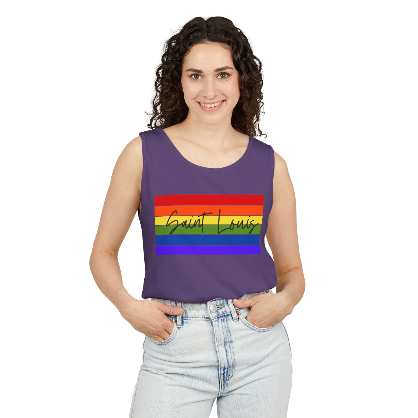 Rainbow Panel Saint Louis Single Jersey Men's Tank