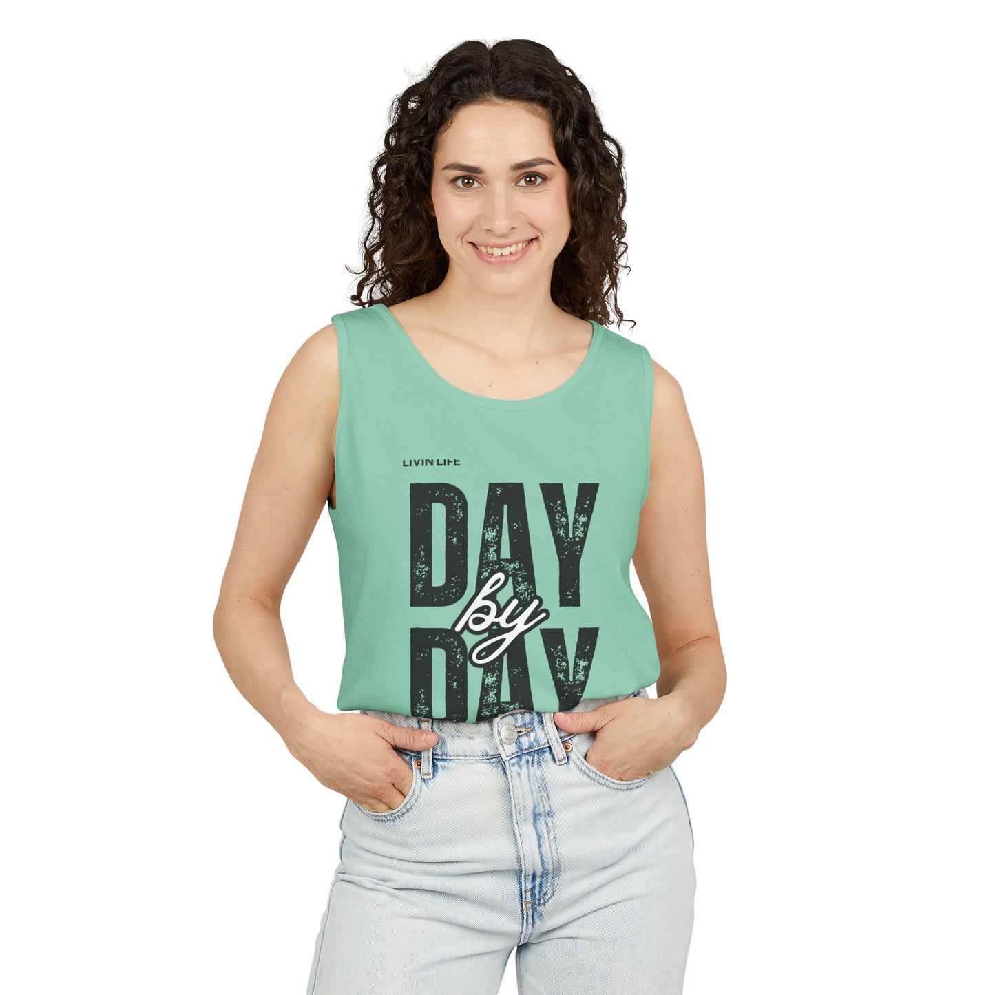 Livin Life Day by Day Unisex Jersey Short Sleeve Tank