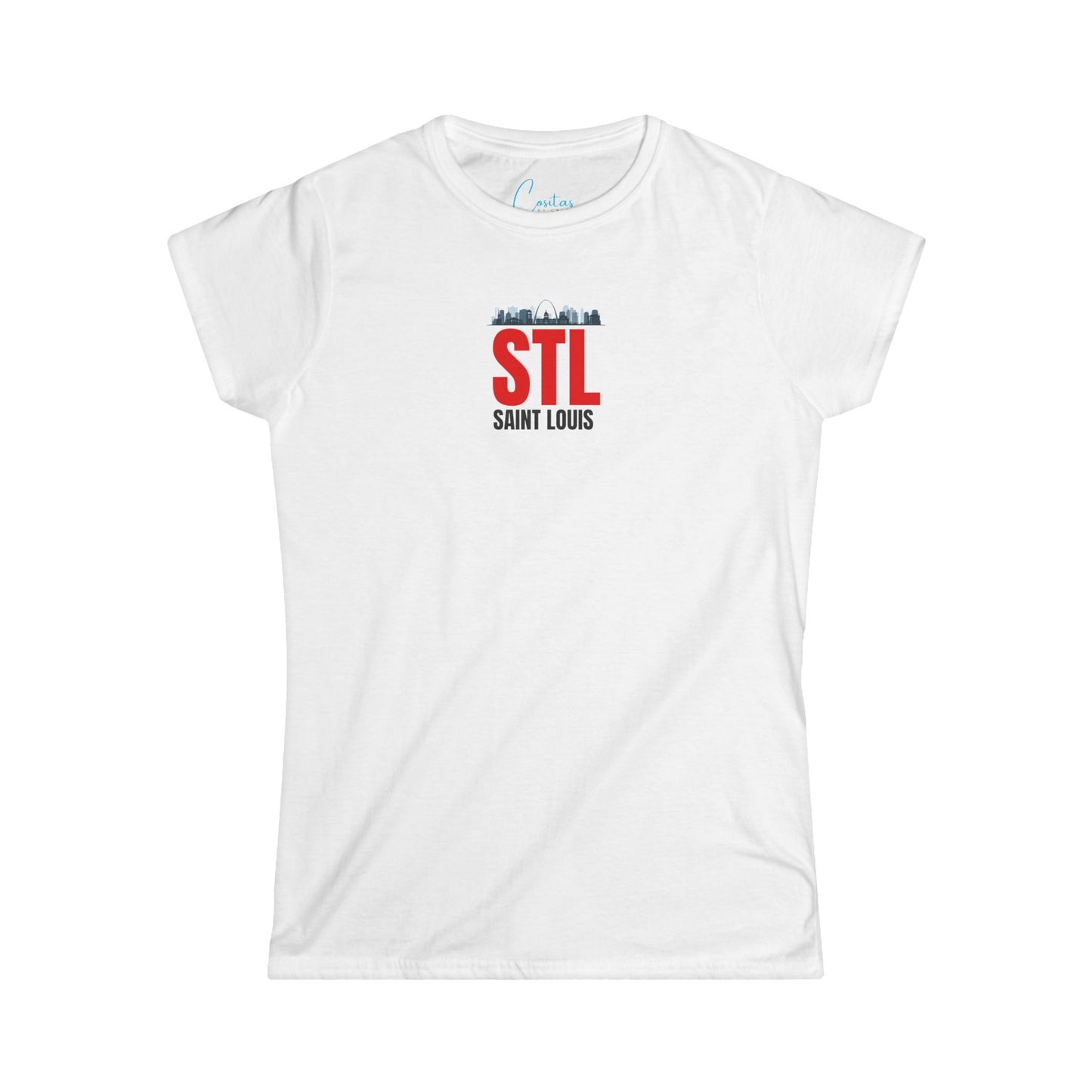 STL St. Louis Skyline RED - Women's Softstyle Tee