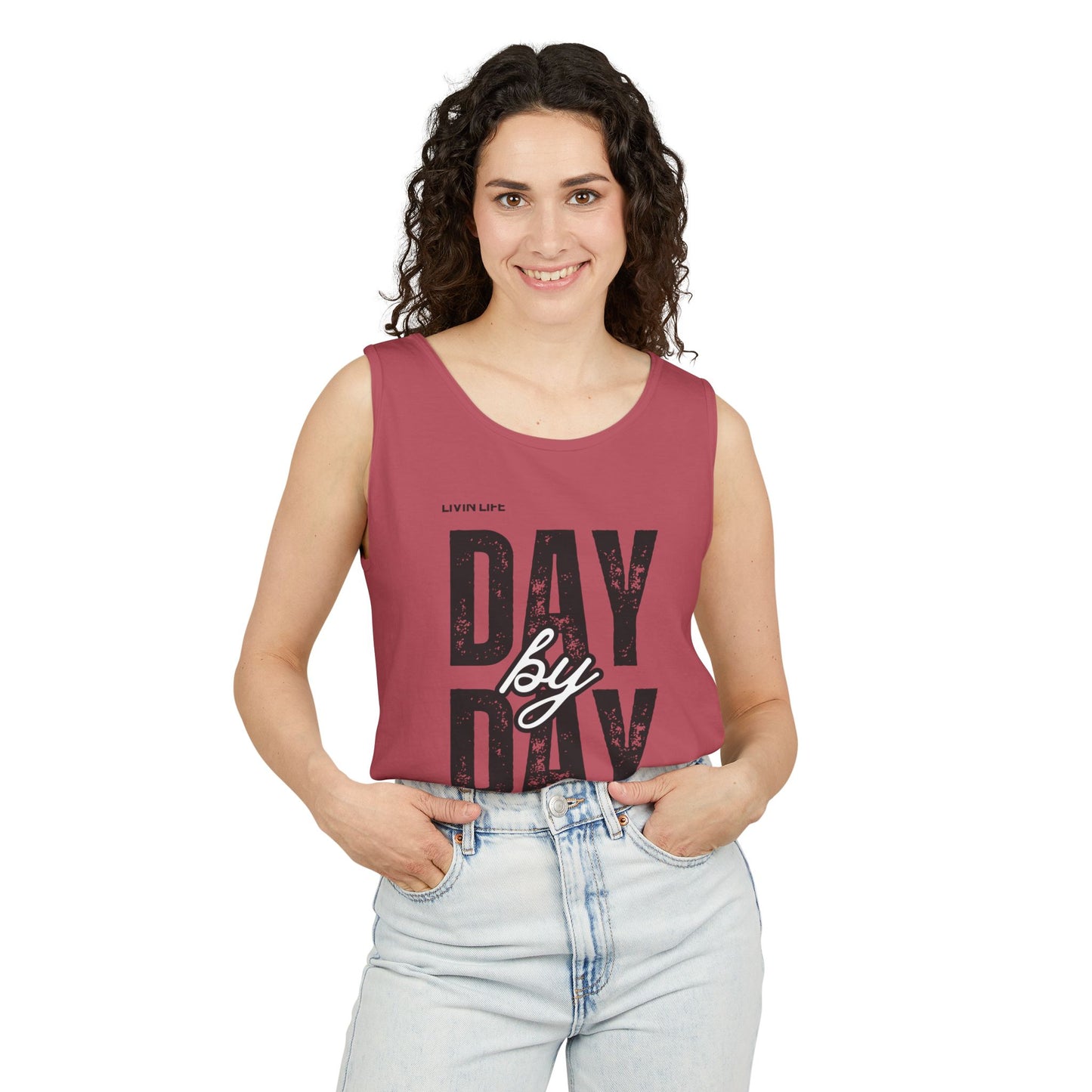 Livin Life Day by Day Unisex Jersey Short Sleeve Tank