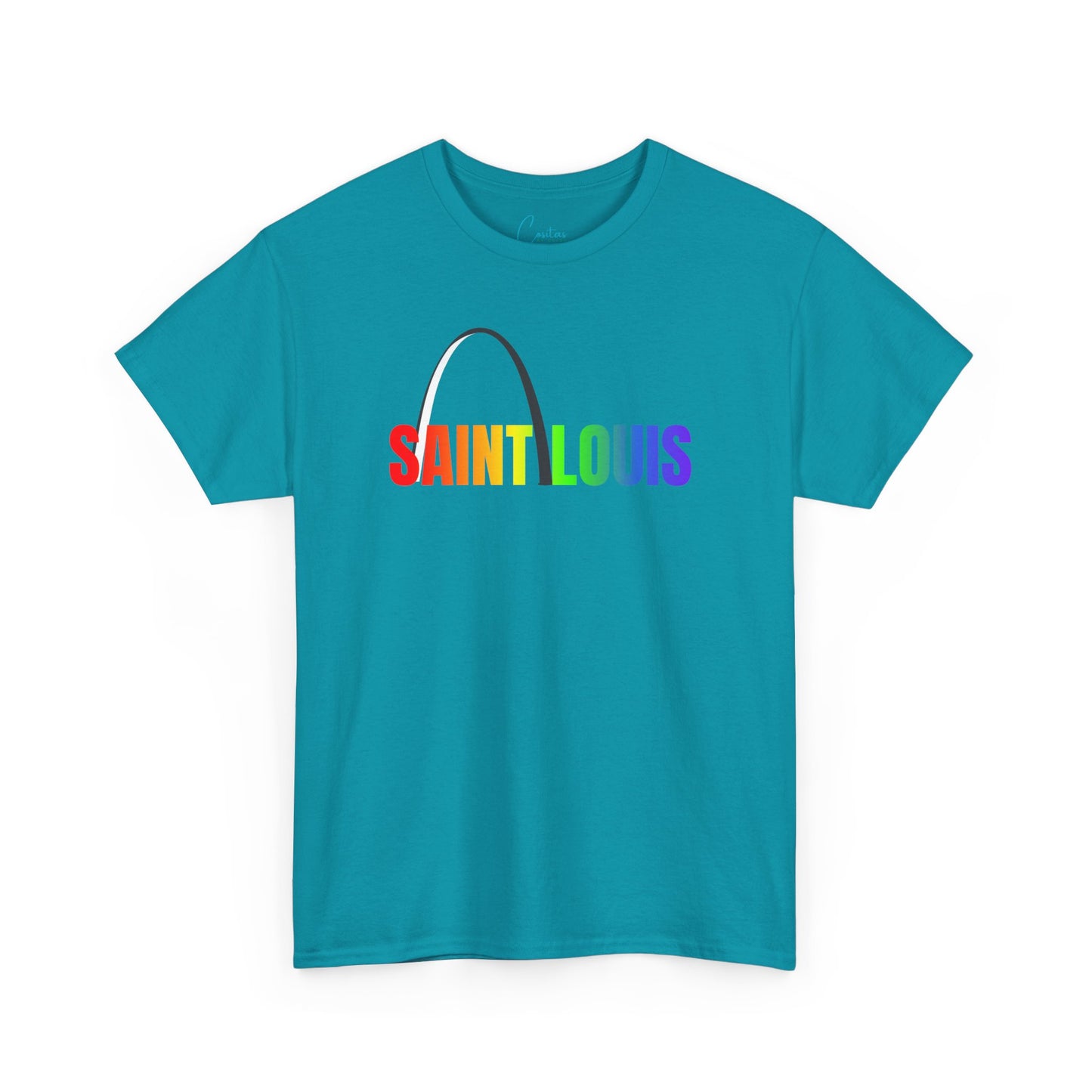 Saint Louis Arch Saint Louis Pride Rainbow Unisex Heavy Cotton Tee