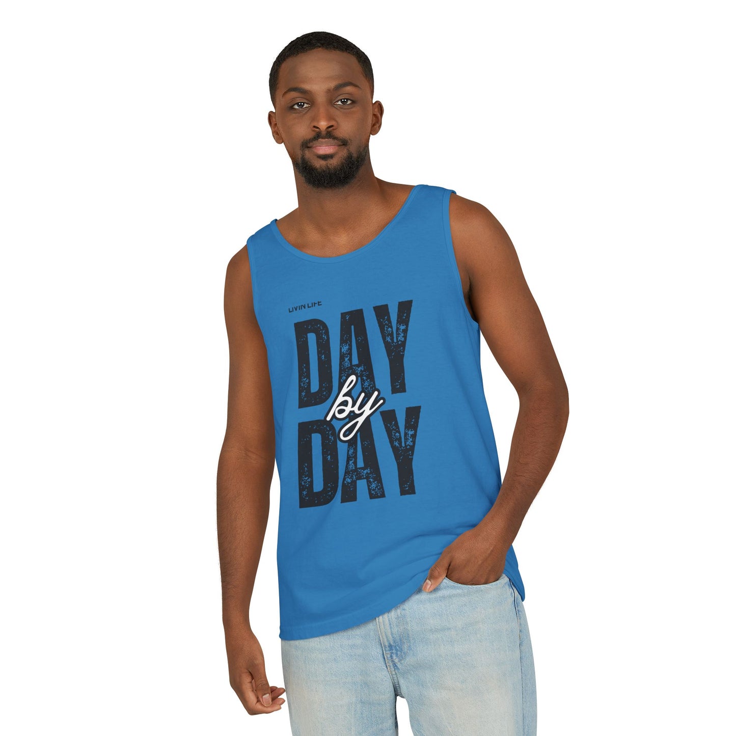 Livin Life Day by Day Unisex Jersey Short Sleeve Tank