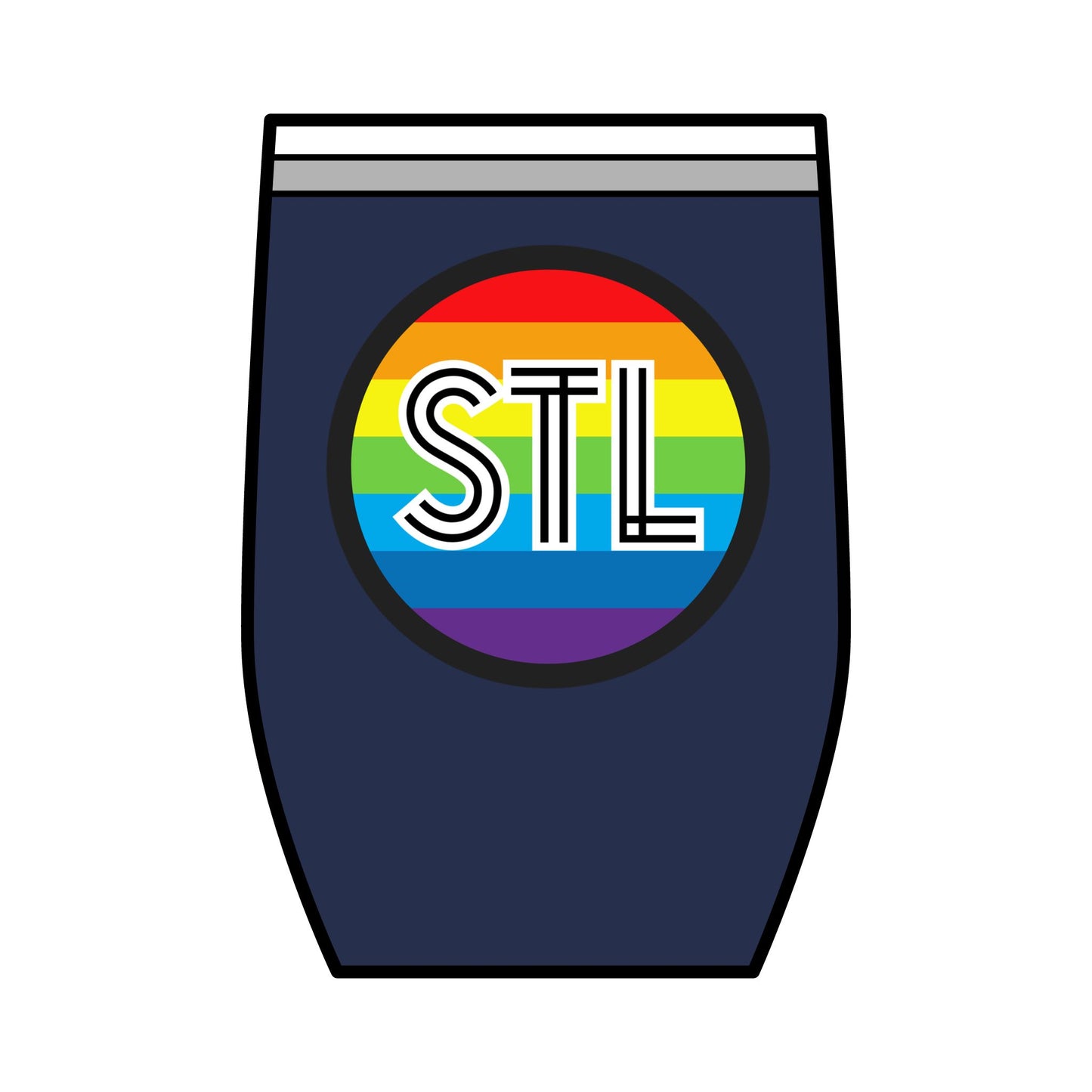 The Lou STL Rainbow Wine Tumbler, 12oz