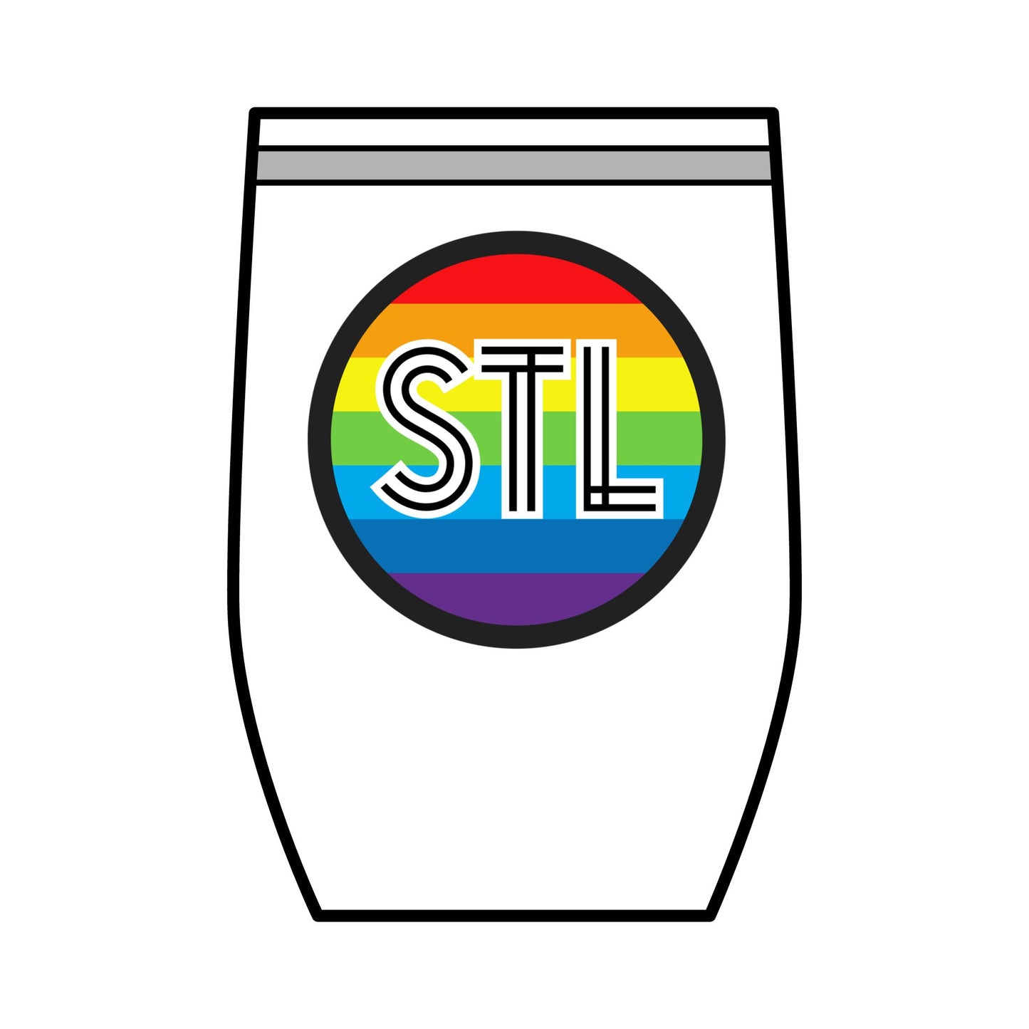 The Lou STL Rainbow Wine Tumbler, 12oz