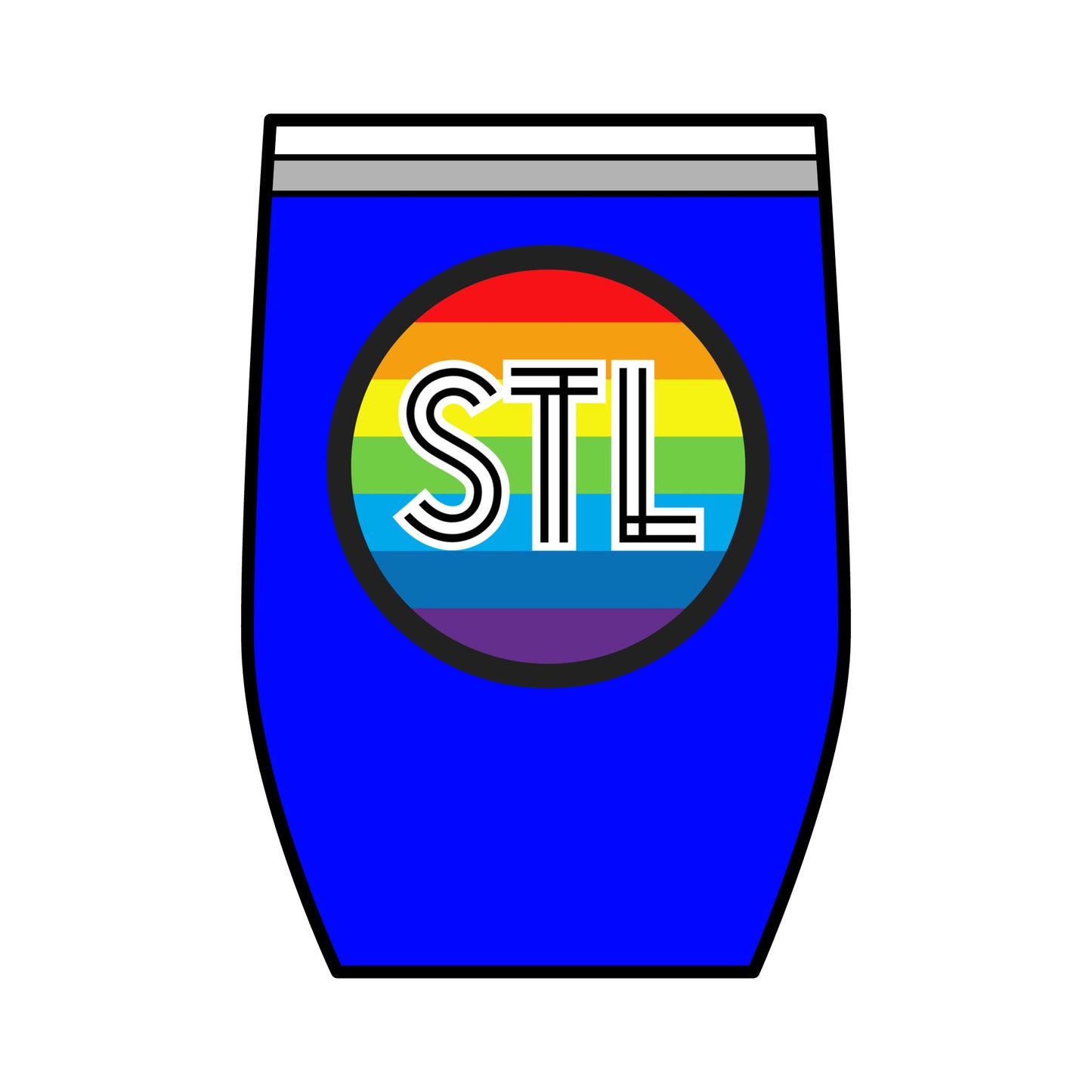 The Lou STL Rainbow Wine Tumbler, 12oz