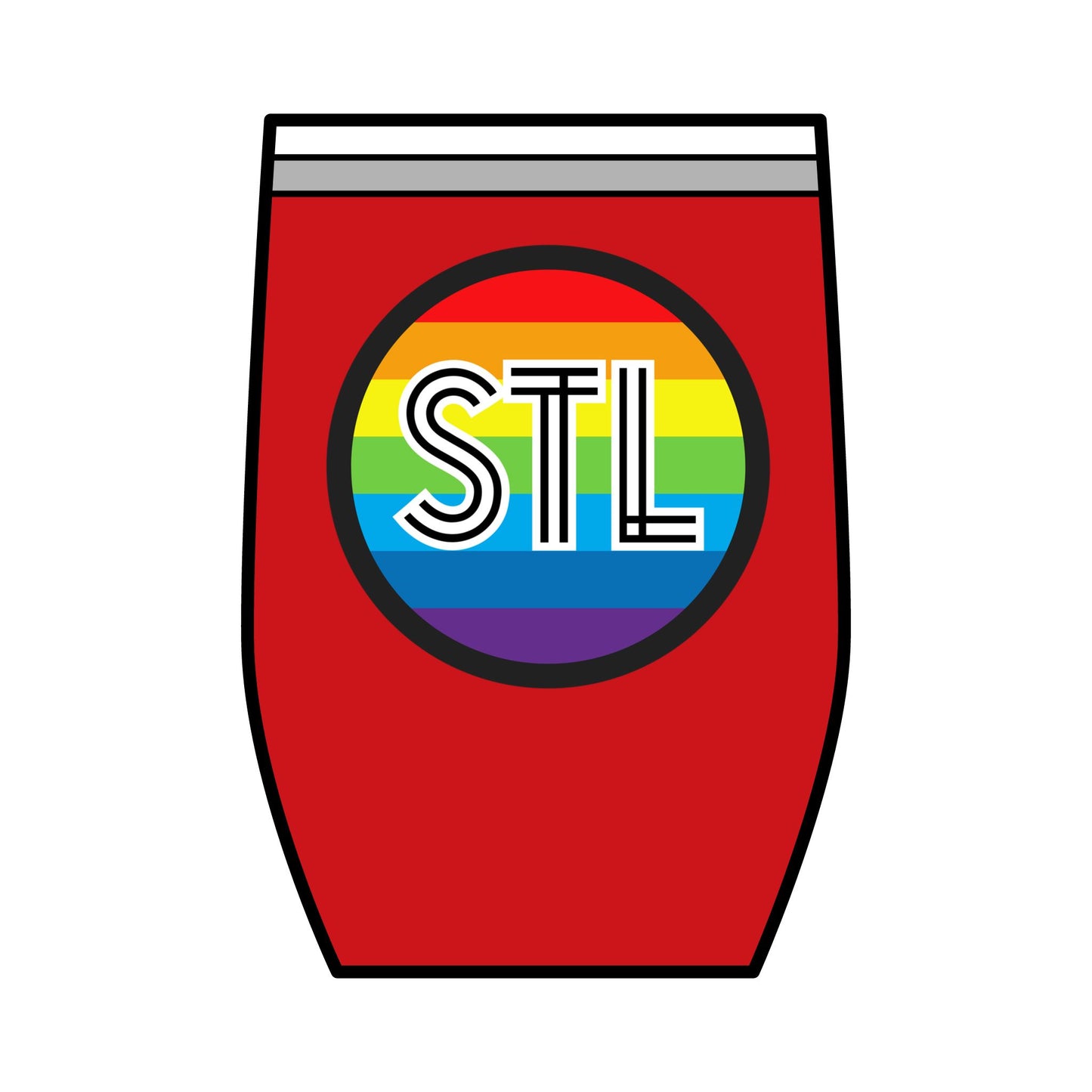 The Lou STL Rainbow Wine Tumbler, 12oz