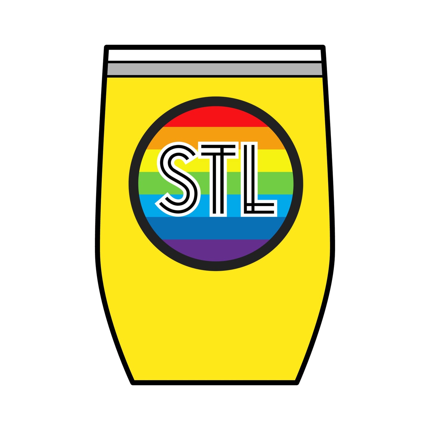 The Lou STL Rainbow Wine Tumbler, 12oz