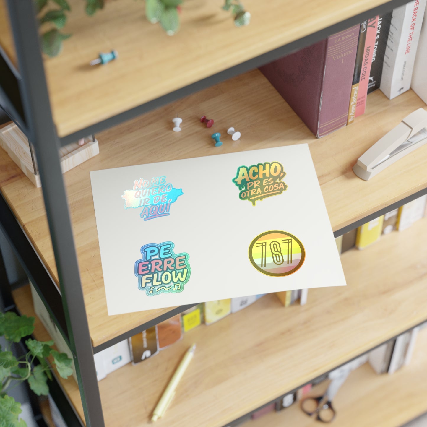 Puerto Rico Spanish Phrase Sticker Sheet — "No me quiero ir de aquí", "Acho" & 787 Rainbow Decals