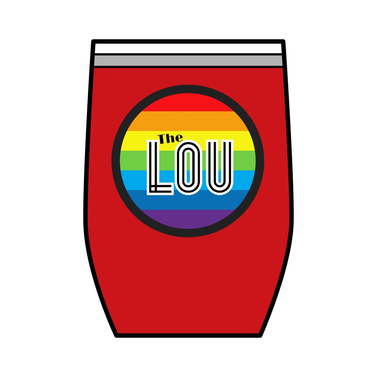 The Lou STL Rainbow Wine Tumbler, 12oz