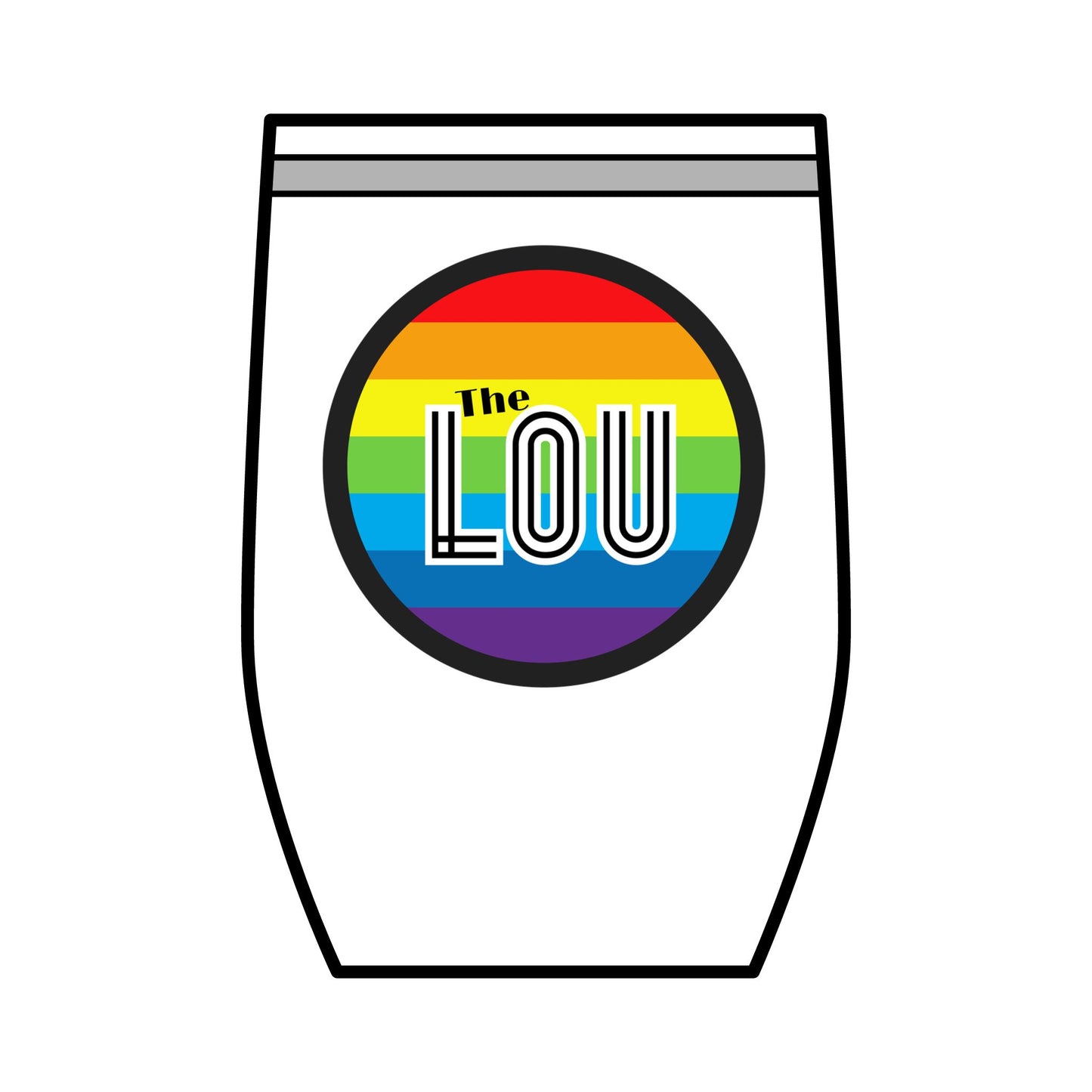 The Lou STL Rainbow Wine Tumbler, 12oz