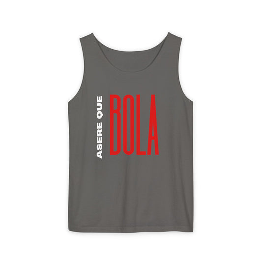 Acere que Bola red white on blue. Unisex Heavy Cotton Tank