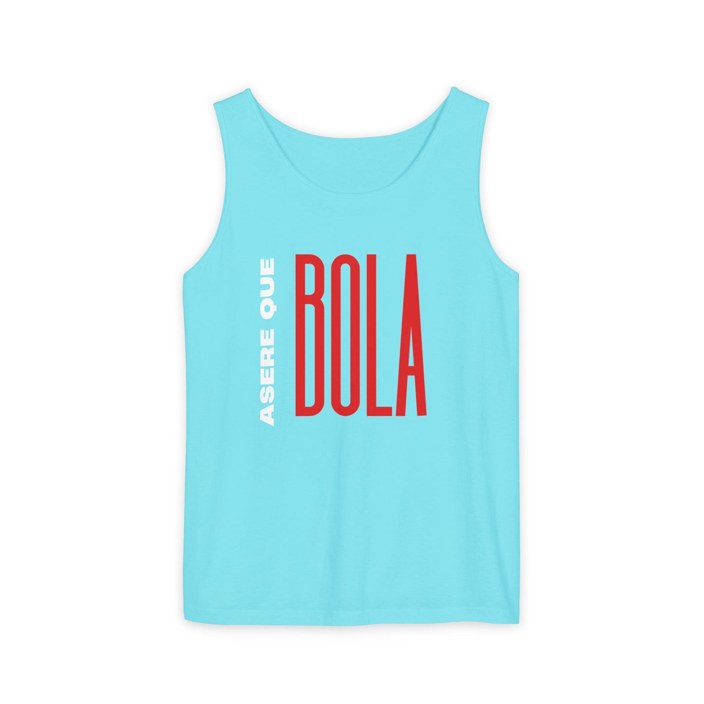 Acere que Bola red white on blue. Unisex Heavy Cotton Tank