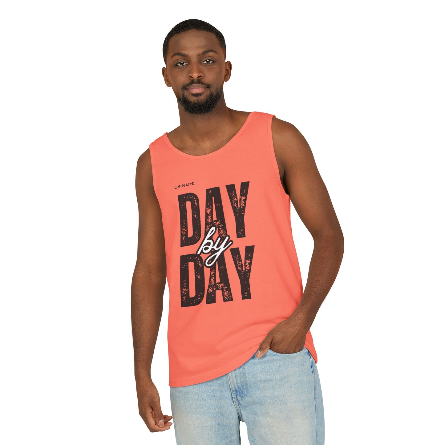 Livin Life Day by Day Unisex Jersey Short Sleeve Tank