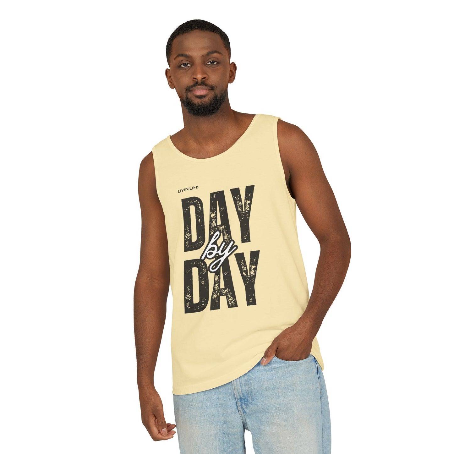 Livin Life Day by Day Unisex Jersey Short Sleeve Tank