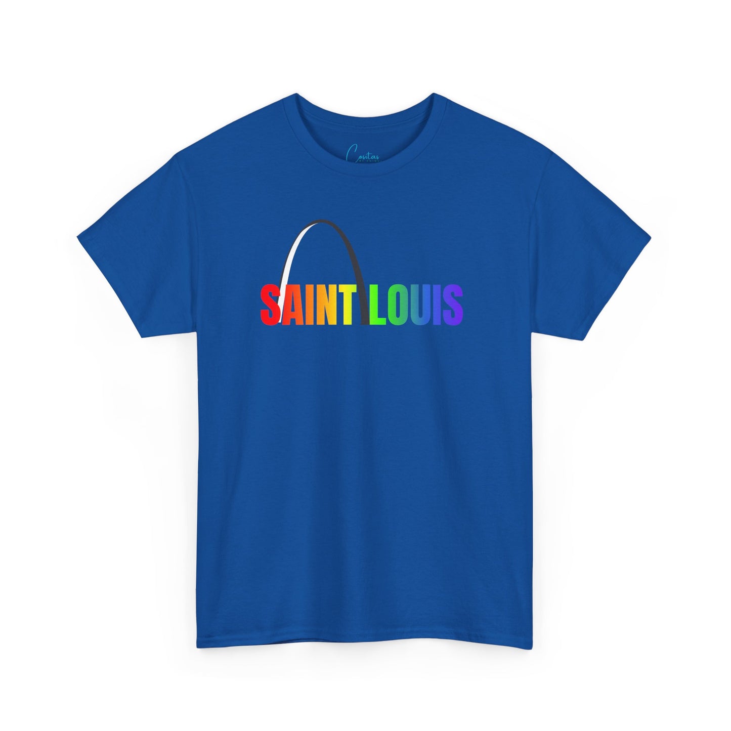 Saint Louis Arch Saint Louis Pride Rainbow Unisex Heavy Cotton Tee