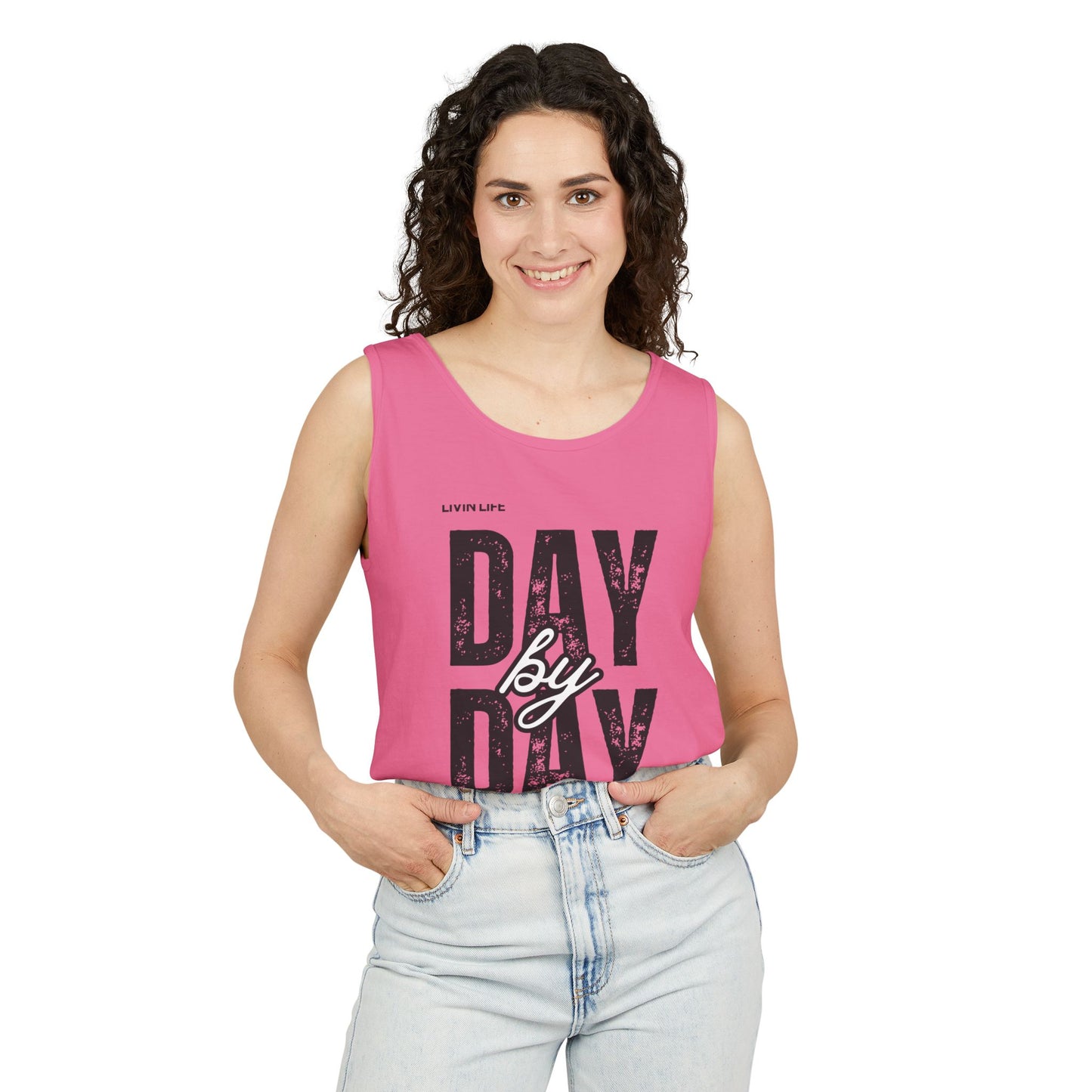 Livin Life Day by Day Unisex Jersey Short Sleeve Tank